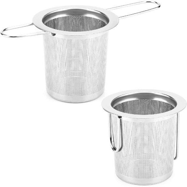 Yoassi Stainless Steel Tea Leaf Strainer With Double Handle For Hanging On Teapots, Mugs, Cups